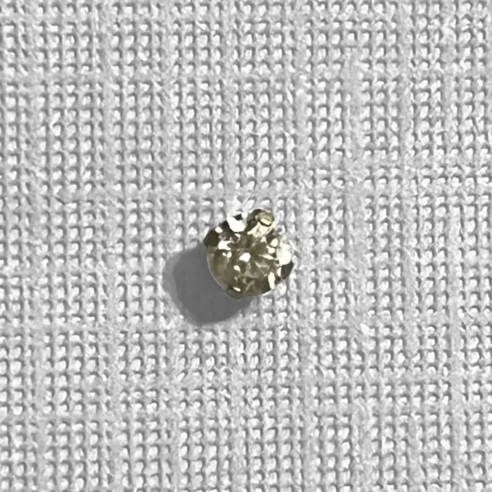 Studex 14K 585 White Gold Earring One Single Piercing Stud 4mm Clear Stone